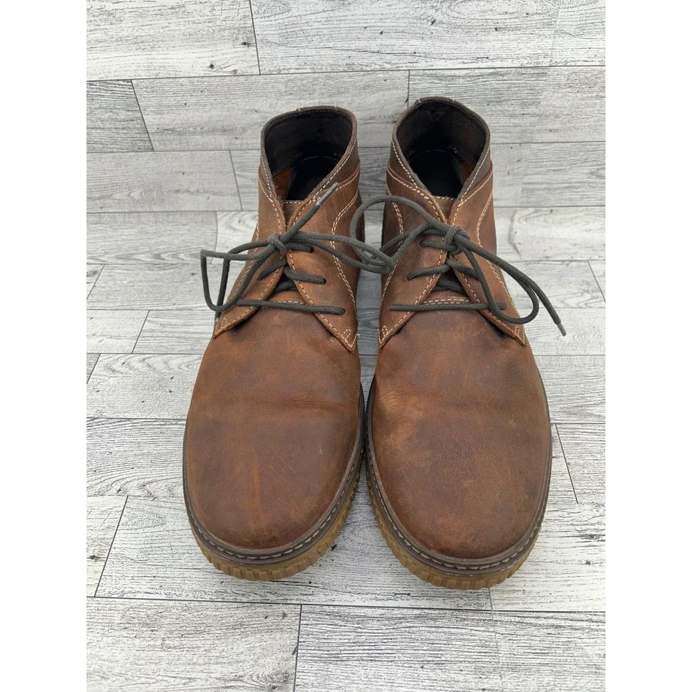 Johnston & Murphy Mens Brown Leather Chukka Boots Lace Up Shoes Size‎ 10.5